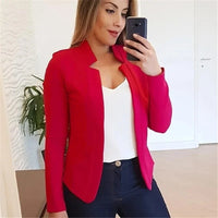 Women Thin Black Blazers Suit 2024 Female Spring Blazer Jackets Long Sleeve OL Casual Womens Slim Coats Femme Ladies Black Tops