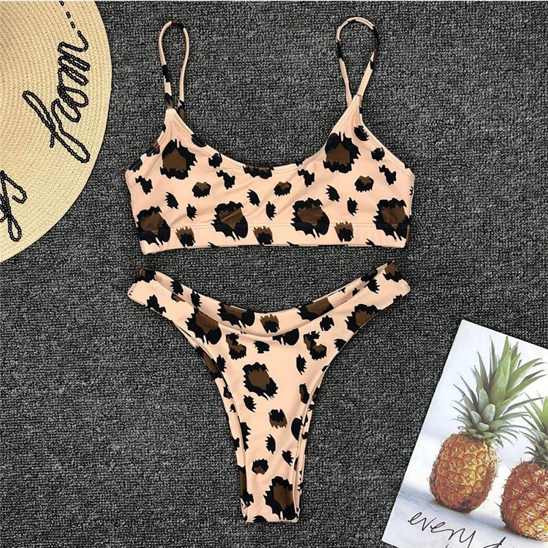 Colors 2024 Sexy Leopard Bikini Women Swimwear Female Swimsuit Two-pieces Bikini set Brazilian Bather Bathing Suit Swim