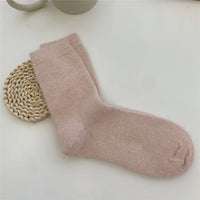 Winter Thicken Warm Long Socks Rabbits Hair Women's Socks Solid Thermal Cashmere Harajuku Crew Sock News Fashion Japanese Kawaii