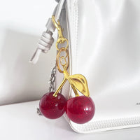 Red Cherry Bag Charm Keychain Exquisite Elegant Small Fresh Cherry Y2K Keyring for Women Backpack Purse Pendant Accessories Gift