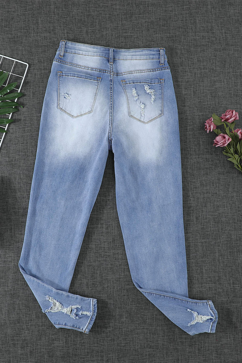 Distressed Mid Rise Jeans