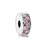 2024 New Sping Pink Bag Pany Flower Caterpillar Diy 925 Sterling Silver Bead Fit Bracelet Bangle Jewerlry Accessories