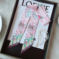 Summer New Animal Design Elephant Female Decoration Twill Long Ribbon Binding Bag Silk Ribbon Hair Belt Hot Selling Small Scarf