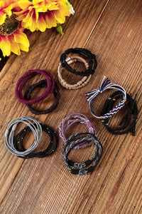 Pink Multicolour 20pcs Boho Knotted Hair Ties