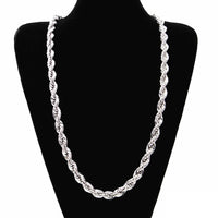 Silver Color 4mm Chain Male Twisted Rope Necklace Bracelets Fashion Women Men Silver High Quality Jewelry Set