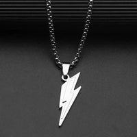 RAKOL Trendy Gamepad Lightning Stainless Steel Necklaces For Women Men Gold Color Metal Necklace Party Everyday Jewelry