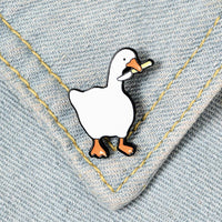 Honk Honk Enamel Pin Custom Naughty Goose Brooch Bag Lapel Pin Cartoon Funny Animal Badge Jewelry Gift for Kids Friends