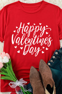 Red Happy Valentine's Day Heart Graphic Tee