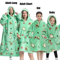 Winter Hoodies Sweatshirt Women Men Pullover Fleece Giant TV Oversized Blanket with Sleeves Adult Halloween Pumpkin Clothing