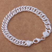 925 Sterling Silver Rose Flowe Bracelet Nice Snake Chain High Quality For Women Men Fashion Jewelry Wedding Engagement Party