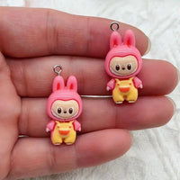 10PCS New Kawaii Rabbit Resin Pendant Fashionable and Charming DIY Necklace Bracelet Earrings Keychain Accessories