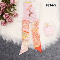 Horse Printing Bag Scarf 2024 New Small Skinny Silk Scarf Women Luxury Brand Foulard Women Tie Fashion Head Scarves For Ladies