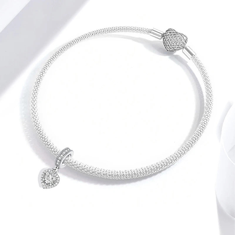 Fit Pandora 925 Original Bracelets Love Heart Flower Four Leaf Clover Turtle 925 Silver Charms Beads DIY Birthday Jewelry Gift