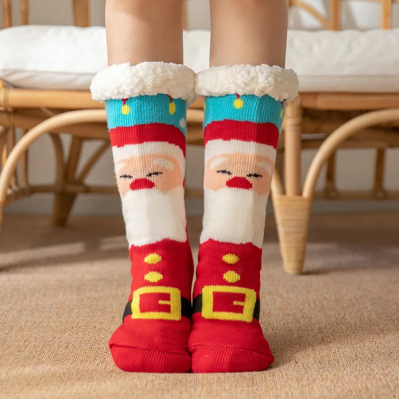 2024 New Cute Warm Socks Thicken Plus Winter Women Fuzzy Socks Christmas Kawaii Stocking Xmas Gift Home Floor Room Funny Sock