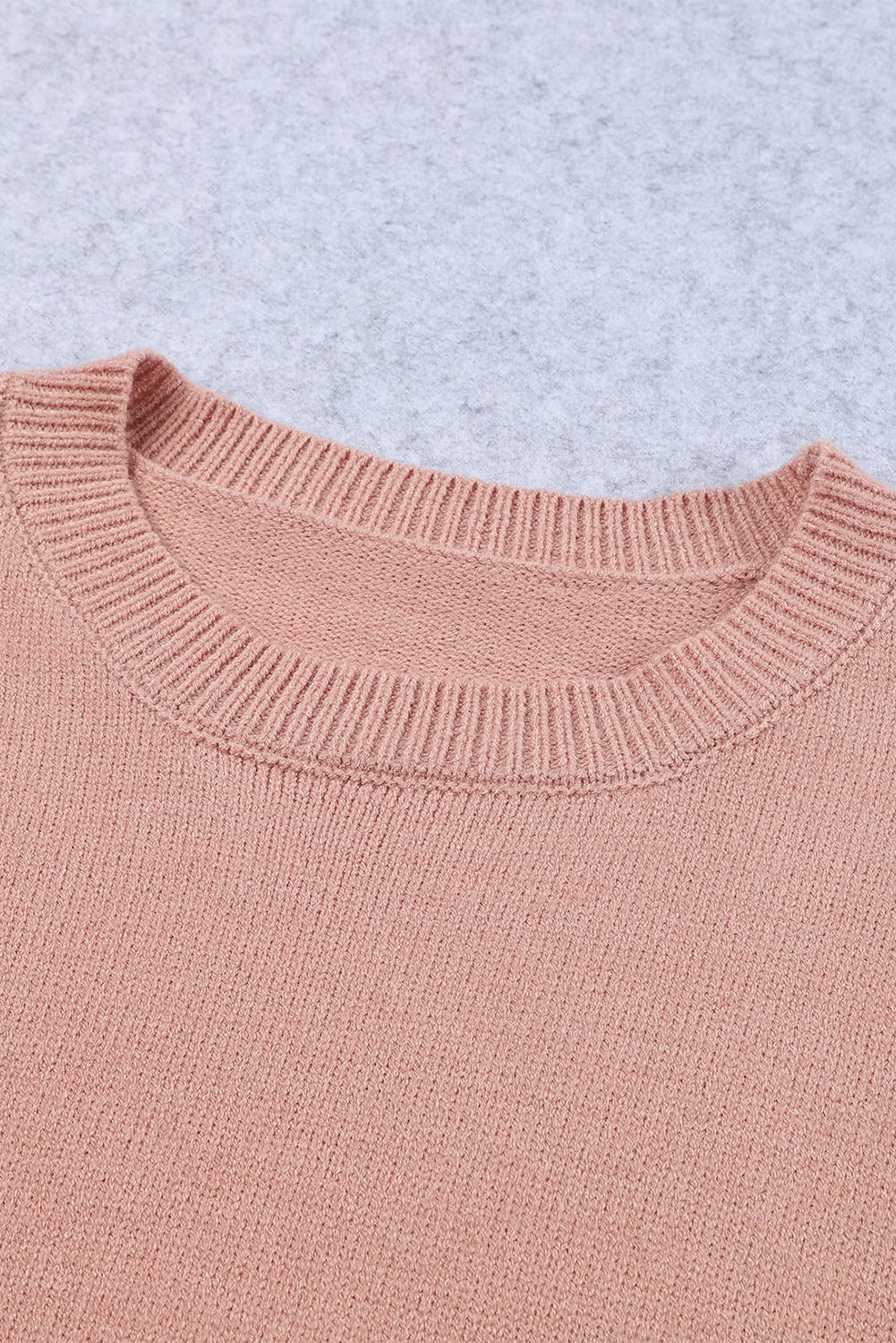 Pink Textured Bubble Sleeve Knit Sweater