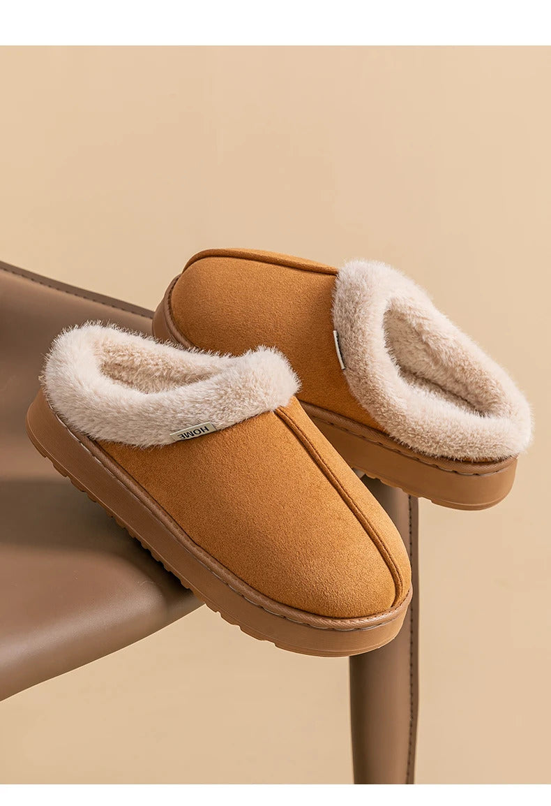 Fashion Women Fluffy Slippers for Autumn and Winter Indoor EVA Thick Sole Anti-Slip and Warm Unisex Slippers for Winter