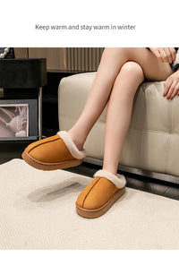 Fashion Women Fluffy Slippers for Autumn and Winter Indoor EVA Thick Sole Anti-Slip and Warm Unisex Slippers for Winter