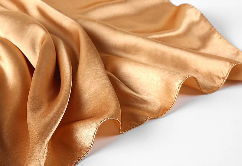 Luxury Brand Silk Scarf Women Satin Solid color Hijab Scarves Muslim Pareo Bandana Female Shawl Wrap Headband Foulard 90*90cm