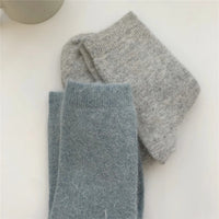 Winter Thicken Warm Long Socks Rabbits Hair Women's Socks Solid Thermal Cashmere Harajuku Crew Sock News Fashion Japanese Kawaii