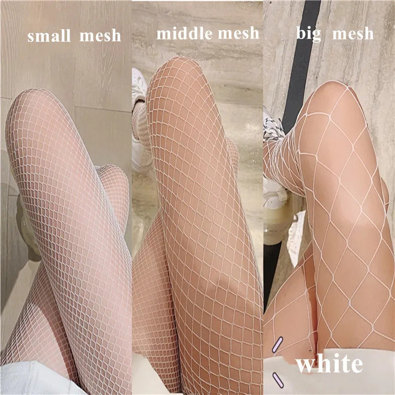 Sexy Women's Long Fishnet Body Stockings Fish Net Pantyhose Mesh Nylon Tights Lingerie Black Summer Thigh High Waist Hosiery