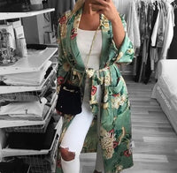 2020 Bohemian Printed Summer Beach Wear Clothes Long Kimono Cardigan Plus Size Cotton Tunic Women Tops and Blouse Shirts A147