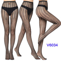 Women Sexy Fishnet Tights Jacquard Weave Seamless Pantyhose Yarns Garter Grid Fish Net Stockings Black Spider Gothic Lace Tights