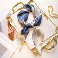 70cm Silk Feeling Square Scarf Women Satin Bandana Print Scarves Head Band Fashion Lady Hair Shawl Wrap Female Neckerchief Hijab