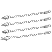 10pcs Stainless Steel Extension Chains with Lobster Clasps Connector Link Necklace Tail Making DIY Bracelet Accessories Supplies