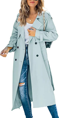 Independent Station Cross-Border European and American Women's Winter and Autumn Coat Jacket Overcoat Plus Size Trench Co