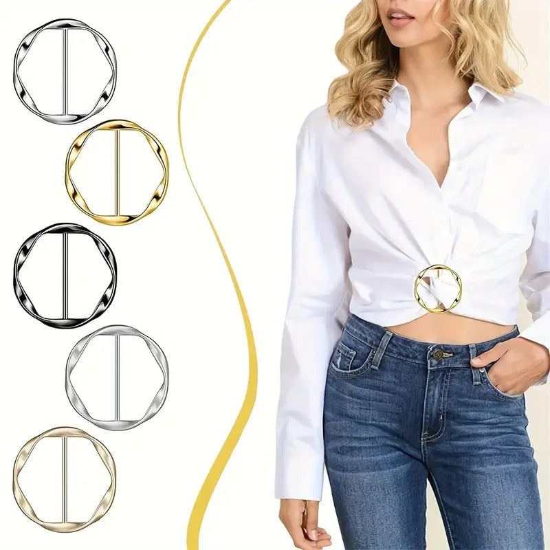 5pcs/set Multipurpose Shirt Ring Belt Buckle Belt and Scarf Adjuster Slim Belt fashion Accessories Scarf Buckle