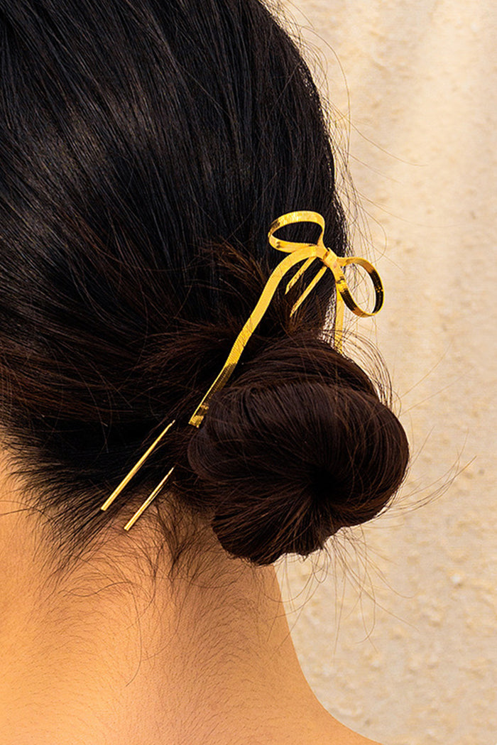 Gold Minimalism Bow Knot Alloy Hair Clasp