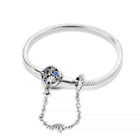 Silver Plated Stars Heart Shape Butterflies Clover Clasp Bracelet for Women Fit Original Charms Beads DIY Making Gift