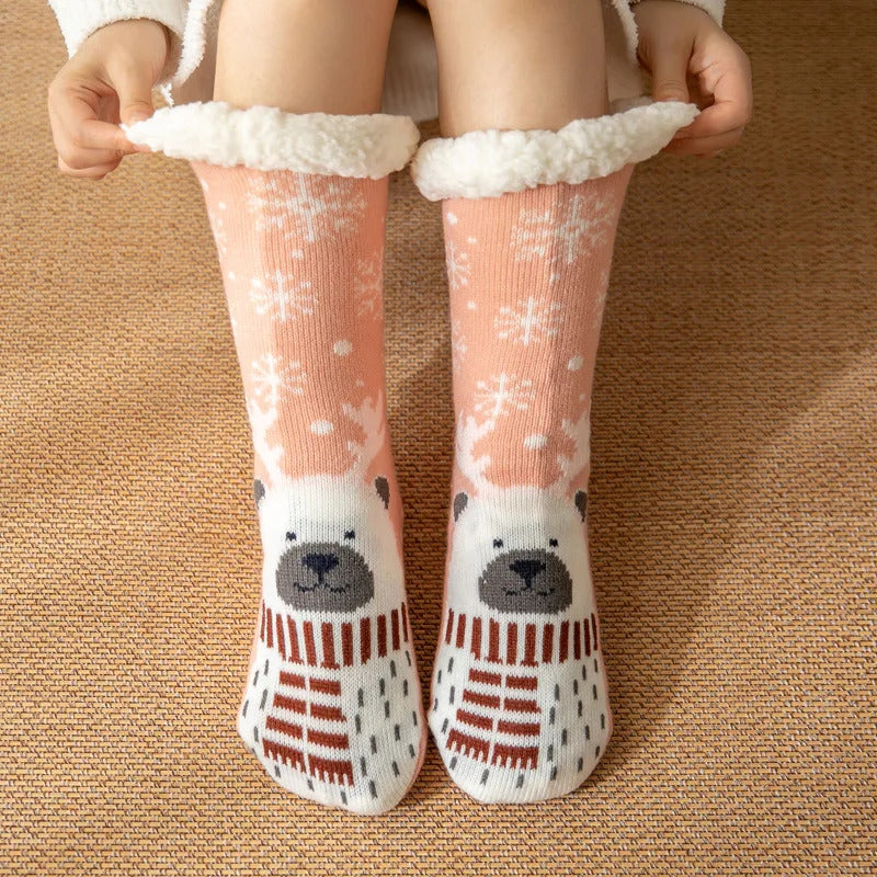 2024 New Cute Warm Socks Thicken Plus Winter Women Fuzzy Socks Christmas Kawaii Stocking Xmas Gift Home Floor Room Funny Sock