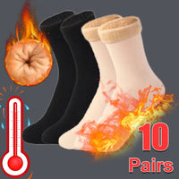 Winter Warm Solid Women Socks Thicken Thermal Socks Wool Cashmere Black Skin Seamless Snow Sock Velvet Unisex Socks