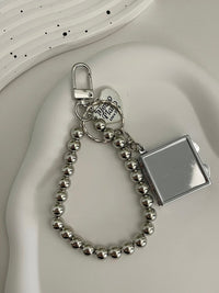 Metal Key Chain with Heart Shaped Mirror y2k Style Bag Pendant Sweet Cool Trendy Fashion Pendant