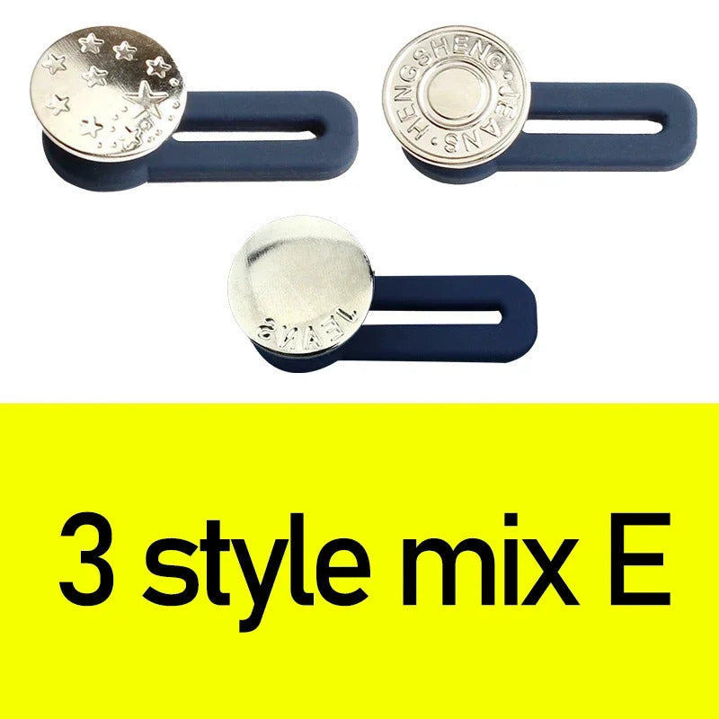 Jeans Elastic Retractable Button Expanders Adjustable Soft Seamless Pants Resilient Spring Metal Buckle Trouser Waist Extender