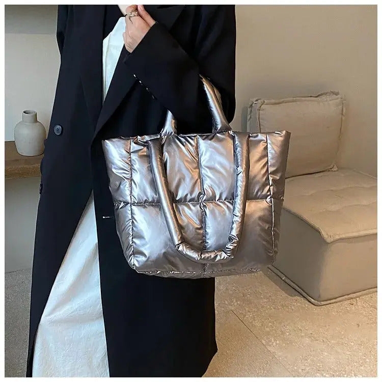 Handbag Female Large-capacity Bag Female New Tide Fashion Shoulder Bag Fall And Winter Cotton Bag Hundred Tote Bag