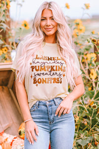 Khaki Flannels Hayrides Pumpkins Sweaters Bonfires Tee