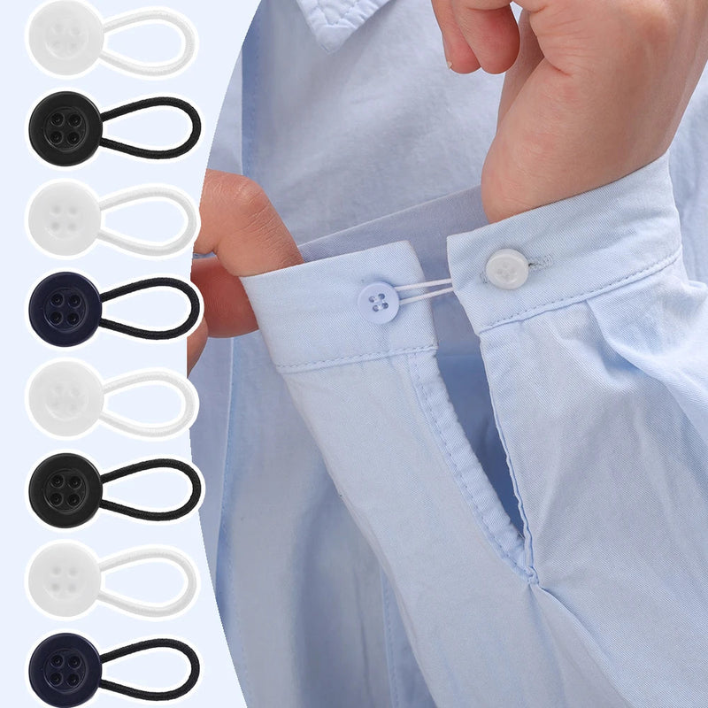 Collar Extenders Buttons for Jeans Pants Waist Stretch Shirt Suit Tie Neck Expanders Flexible Reusable Unisex Buckle Accessories