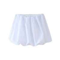 DUOPERI Women Fashion Solid Mini Balloon Skirt High Elastic Waist Female Chic Lady Casual Y2K Short Skirt