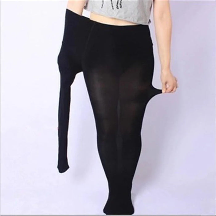 Women's Large Size Super Elastic Black Leggings Fashion Soft Stockings Pants Long Socks