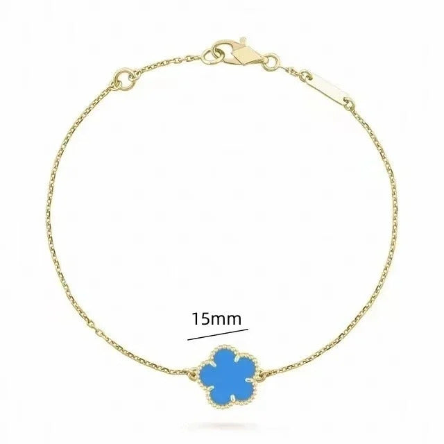 925 Sterling Silver Bracelet with Multiple Stones, Lucky Clover High Quality Elegant Classic Ladies Party Dating Birthday Gift