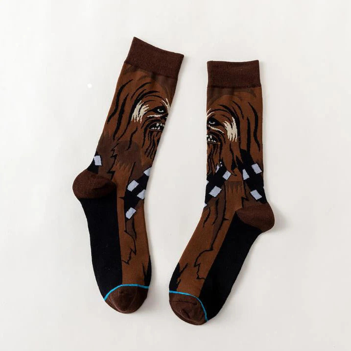 1 Pair Anime Men socks Master Yoda R2-D2 Cosplay Socks Wookiee Jedi Knight Novelty Men's Women's Socks Spring Autumn Winter