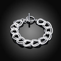 Hot 925 Sterling Silver Cute Buckle Side Chain Solid Bracelet for Women Men Charm Party Gift Wedding Fashion Jewelry