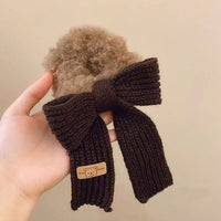 Autumn and Winter Gentle Knitted Wool Bow Hair Rope Girl's Sweet and Versatile Large Hair Ring Head Rope Hair Rubber Band