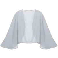 Women Chiffon Cardigan Bolero Shawls 3/4 Sleeve Solid Soft Cape Coat Wedding Bridal Party Dress Wraps Beach Vacation Cover Ups