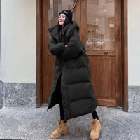 Warm Winter Pink Hooded Long Women Parkas Chaqueta Thick Cotton Padded Windproof Parcas Overcoat Casual Loose Snow Wear Jaquetas