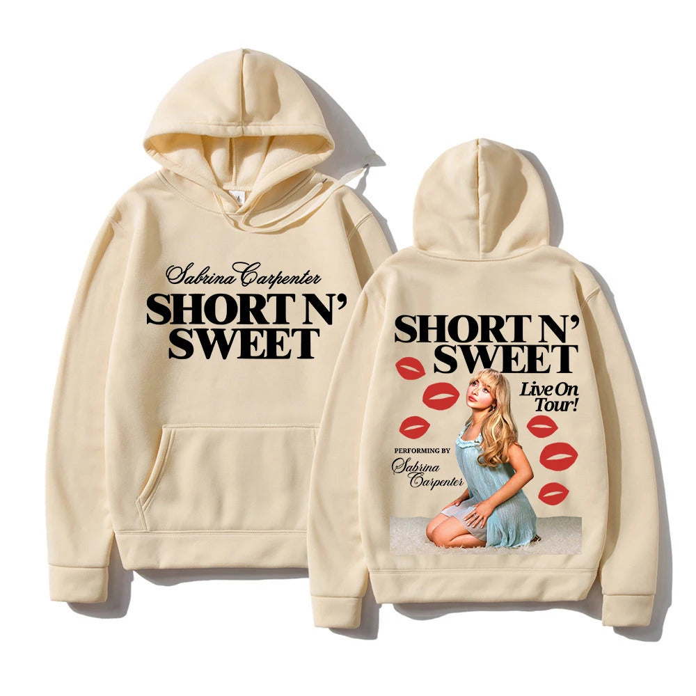 Sabrina Carpenter Short N Sweet Live on Tour 2024 Hoodie Fashion Unisex Harajuku Hip Hop Hoodies Autumn Winter Vintage Pullovers