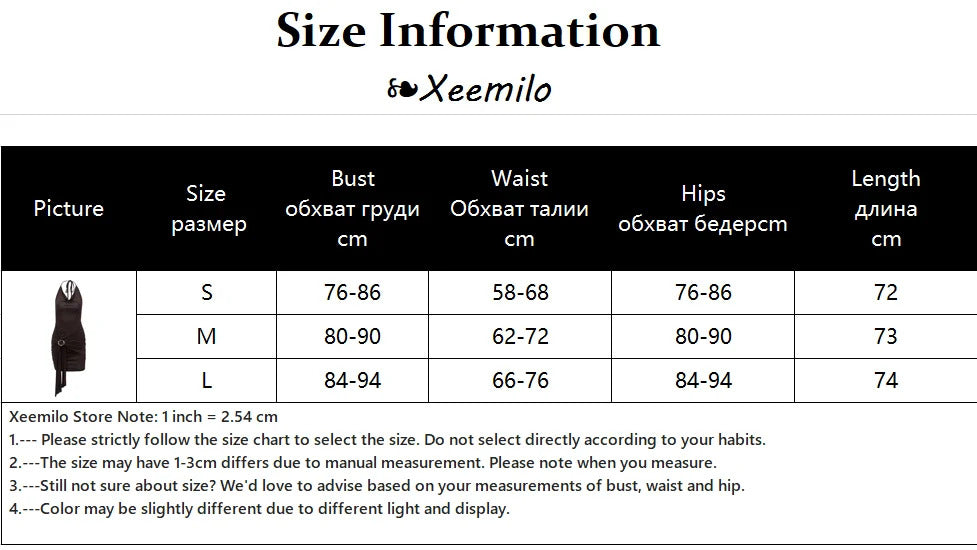 Xeemilo Harajuku Low-cut Backless Mini Dress Vintage Brown Ring Bandage Pleated Slim Dresses 2023 Summer Party Street Vestidos