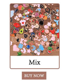 10Pcs 21 Style Mix Size Alloy Metal Drop Oil Valentine's Day Charm LOVE Heart Pendant For Enamel DIY Bracelet Jewelry Making